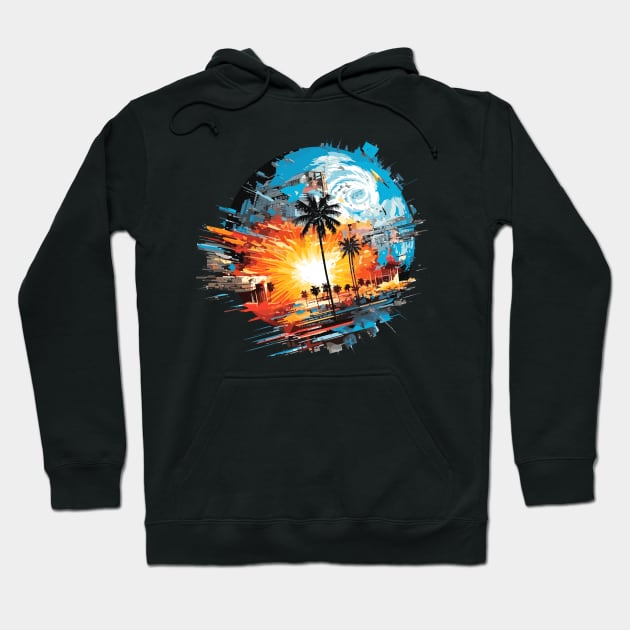 Landscape Tropical Vacation Relaxing Abstract Hoodie by Cubebox